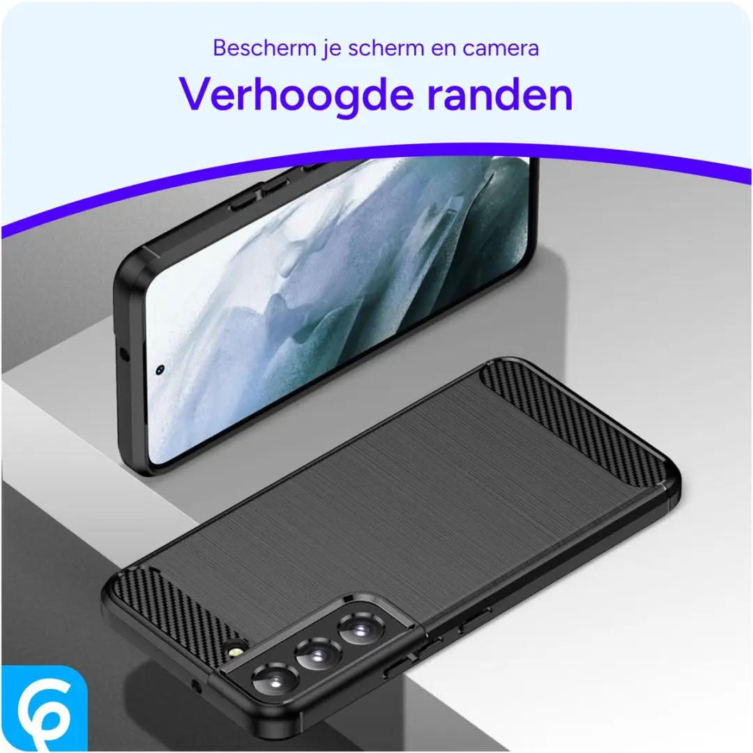 Selected Geborsteld TPU Hoesje Samsung Galaxy S22 - Zwart