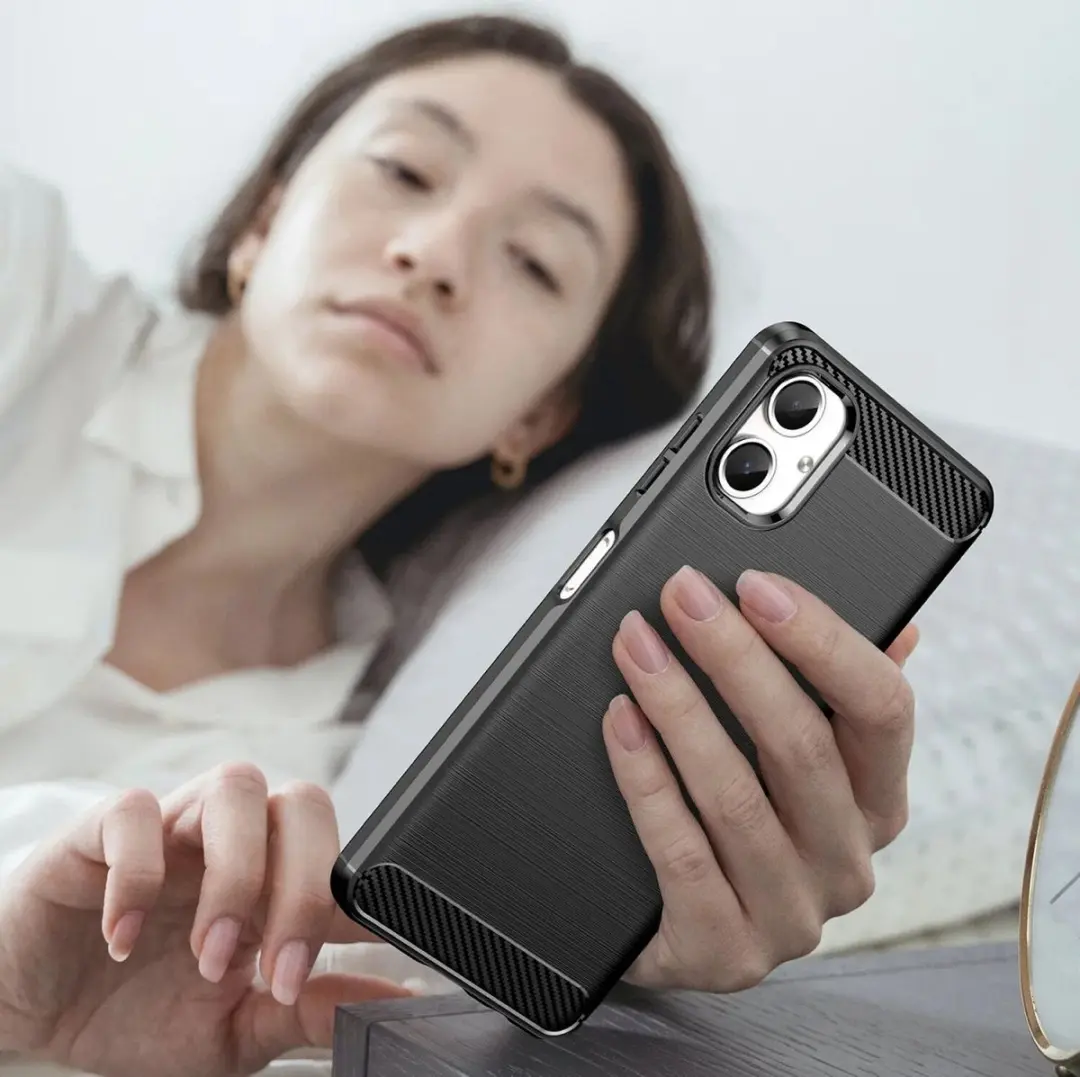 Selected Geborsteld TPU Hoesje Samsung Galaxy A06 - Zwart