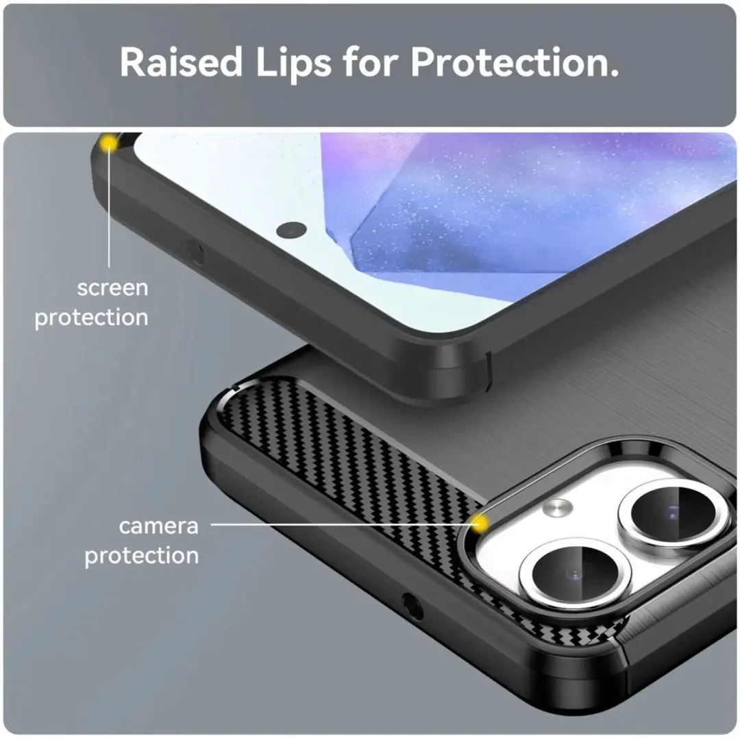 Selected Geborsteld TPU Hoesje Samsung Galaxy A06 - Zwart - afbeelding 6 van 6