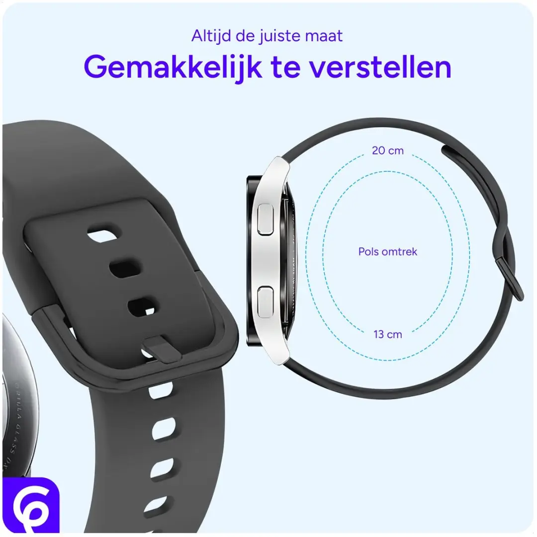 Selected SBG Universeel 20mm Horlogebandje - Siliconen Antraciet