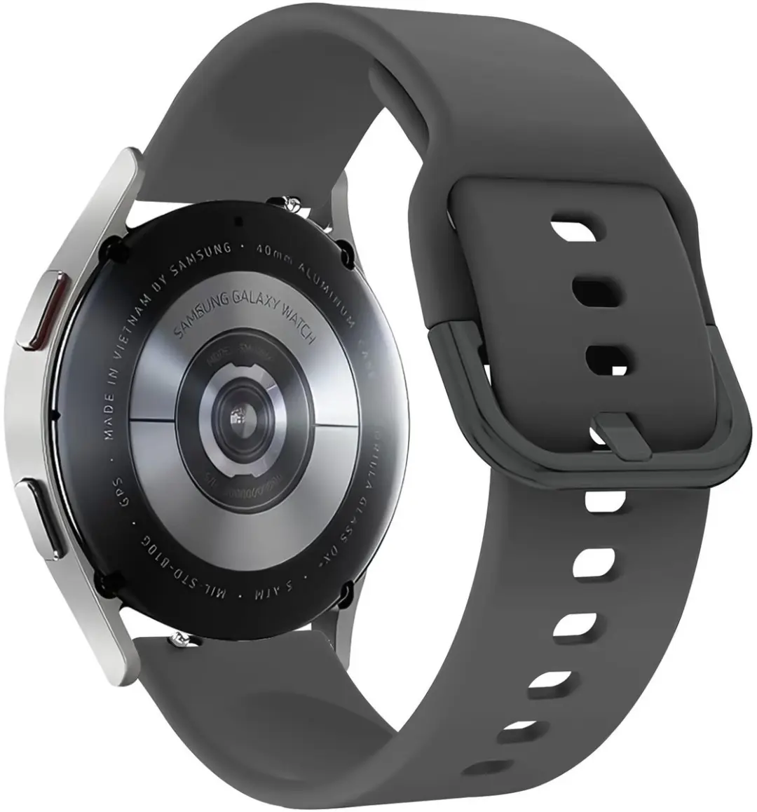 Selected SBG Universeel 20mm Horlogebandje - Siliconen Antraciet