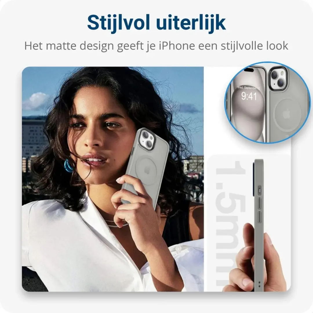 Selected by GSMpunt Apple iPhone 15 MagSafe Hoesje - Grijs