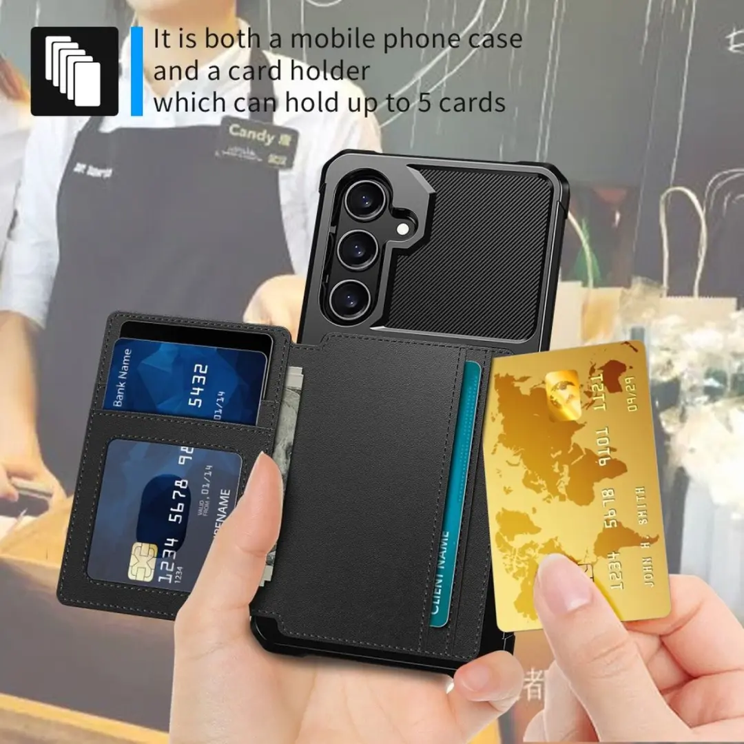Selected Portemonnee Hoesje Samsung Galaxy S25 FE - 4 Pasjes - Zwart