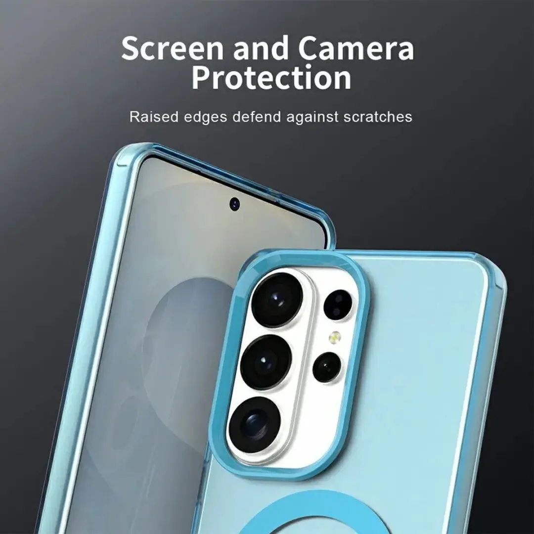 Selected MagSafe Backcover Samsung Galaxy S26 Ultra - Blauw & Transparant