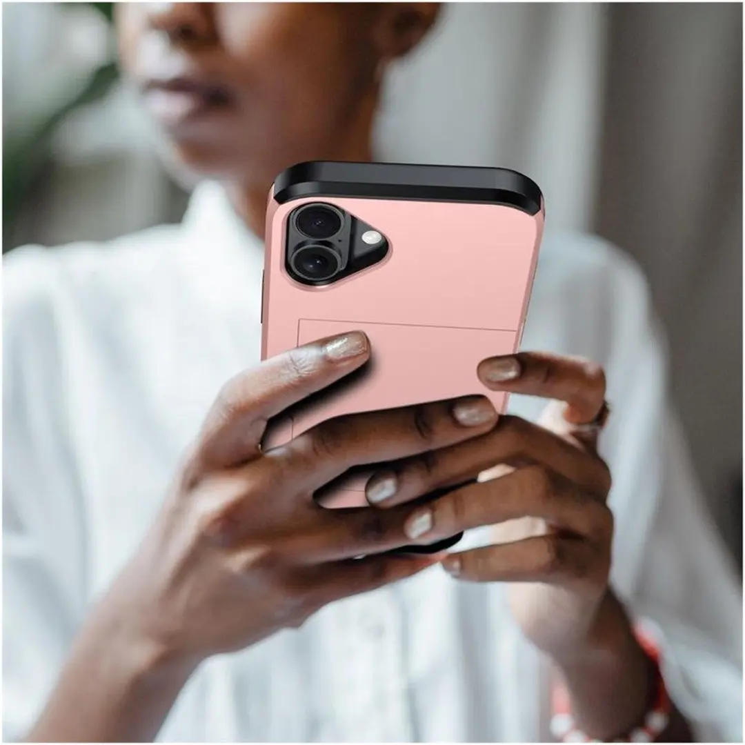 Selected Hoesje iPhone 17 Kaarthouder Roze - 2 Pasjes