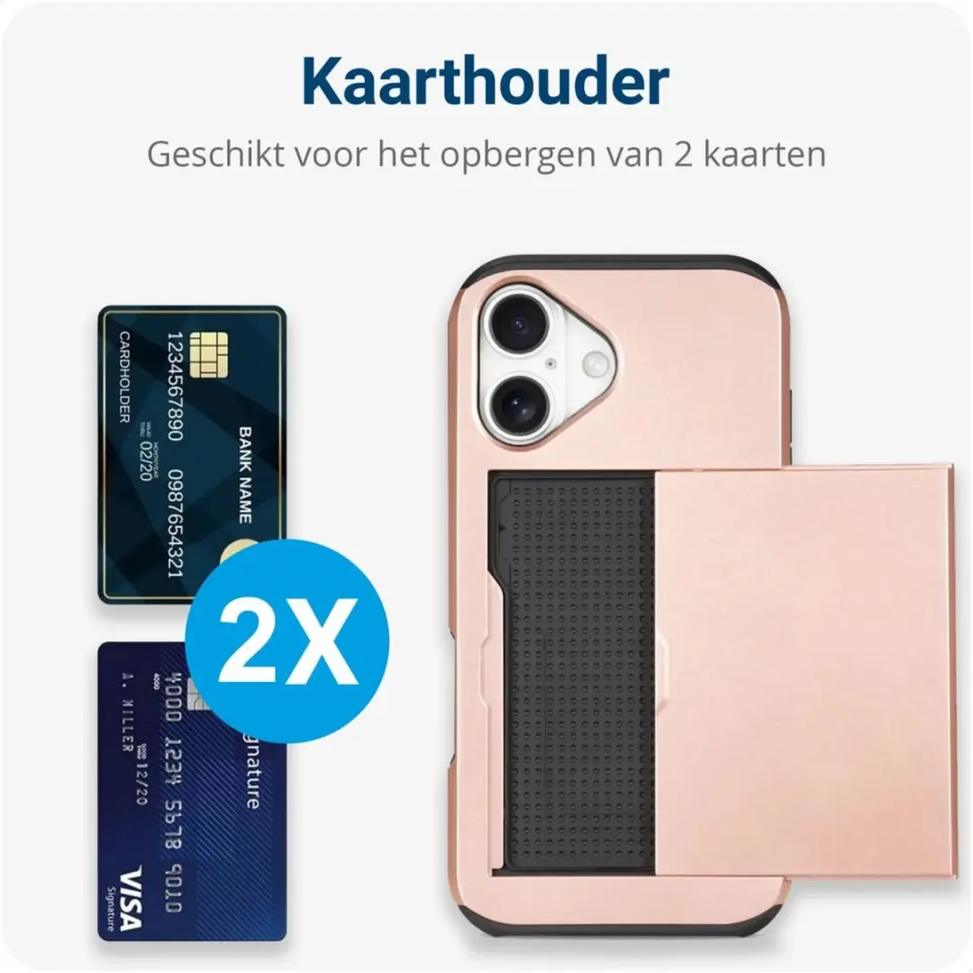 Selected Hoesje iPhone 17 Kaarthouder Roze - 2 Pasjes - afbeelding 6 van 6