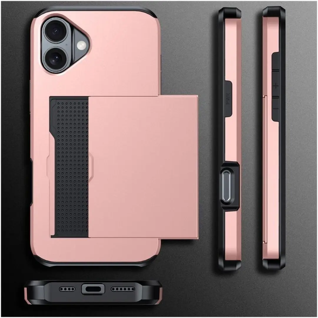 Selected Hoesje iPhone 17 Kaarthouder Roze - 2 Pasjes