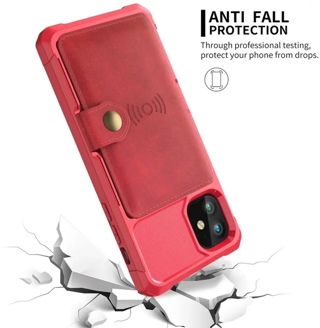 Selected Portemonnee Hoesje iPhone 12/12 Pro - 4 Pasjes - Rood