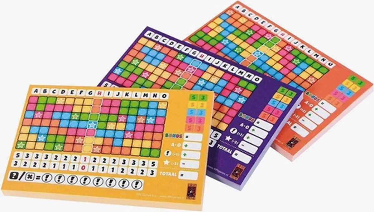 999 Games Scoreblokken Keer op Keer Level 2-4 - 3 Stuks - Multi