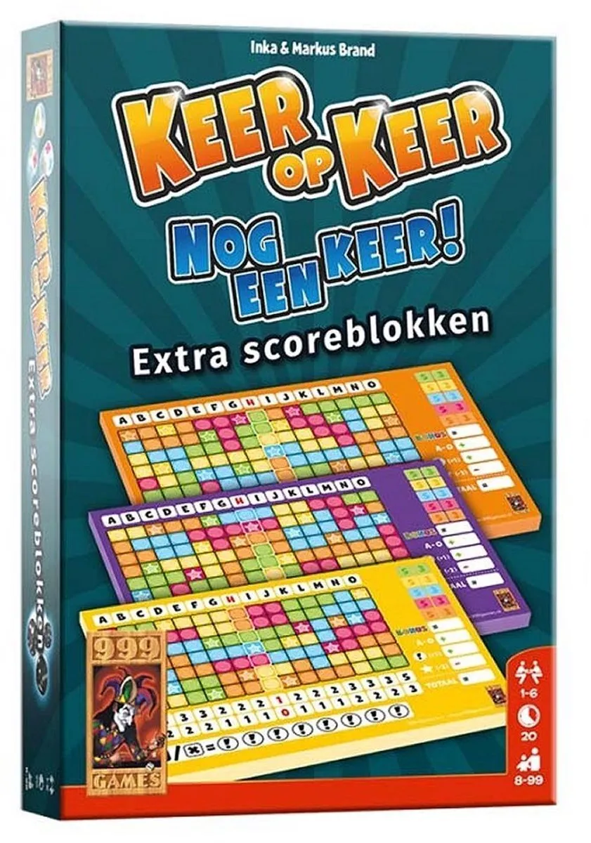 999 Games Scoreblokken Keer op Keer Level 2-4 - 3 Stuks - Multi