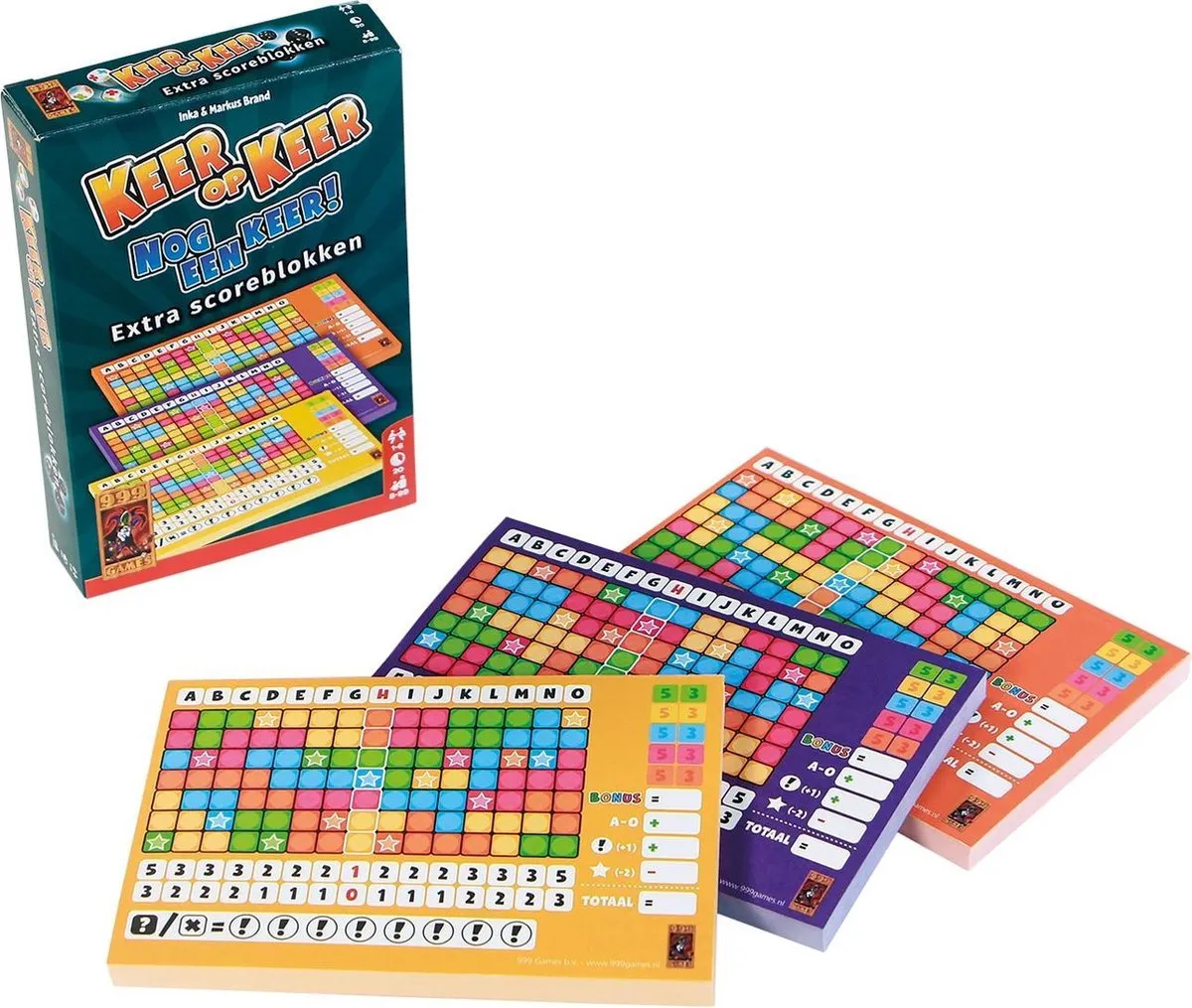 999 Games Scoreblokken Keer op Keer Level 2-4 - 3 Stuks - Multi