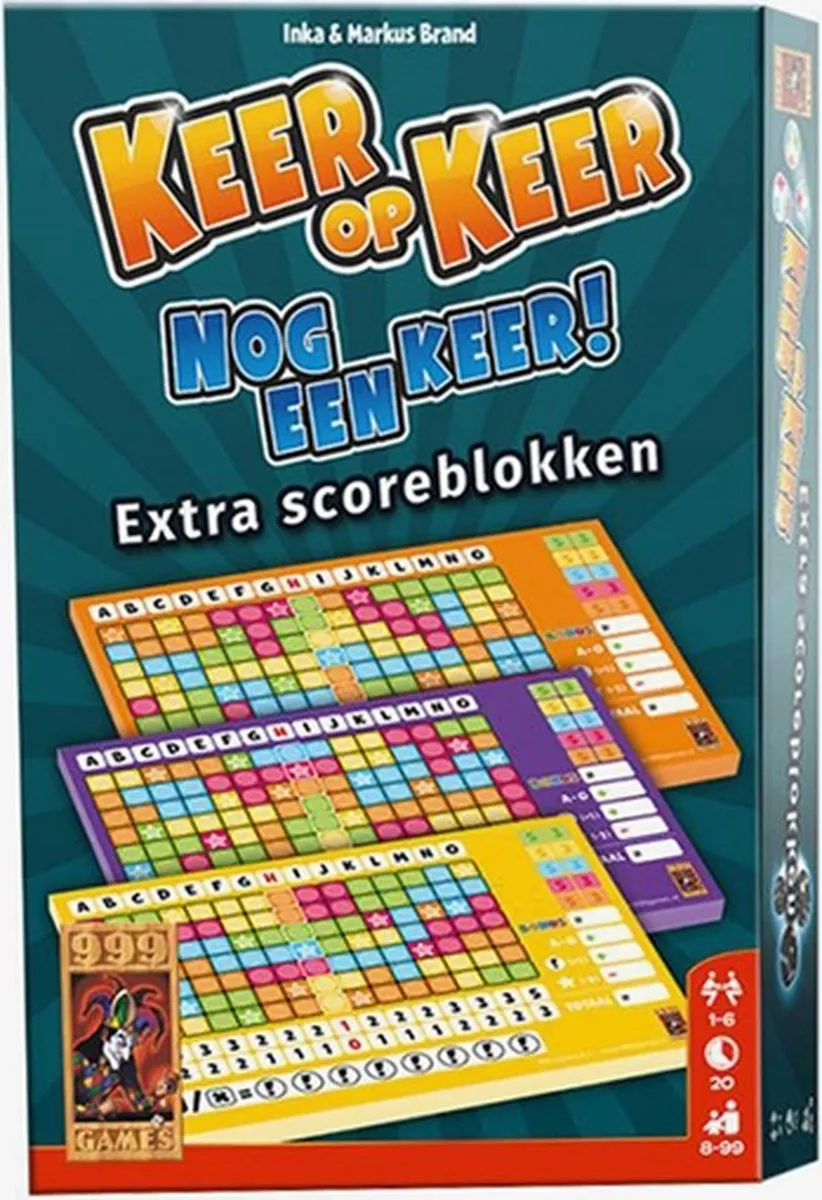 999 Games Scoreblokken Keer op Keer Level 2-4 - 3 Stuks - Multi