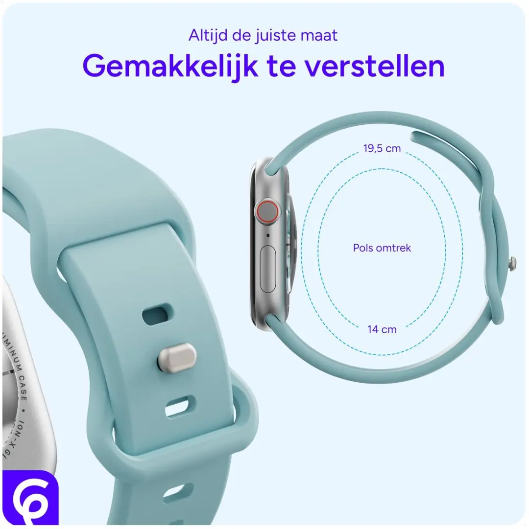 Selected SBG Siliconen Horlogebandje Apple Watch - 42/44/45/46/49mm - Groen/Blauw