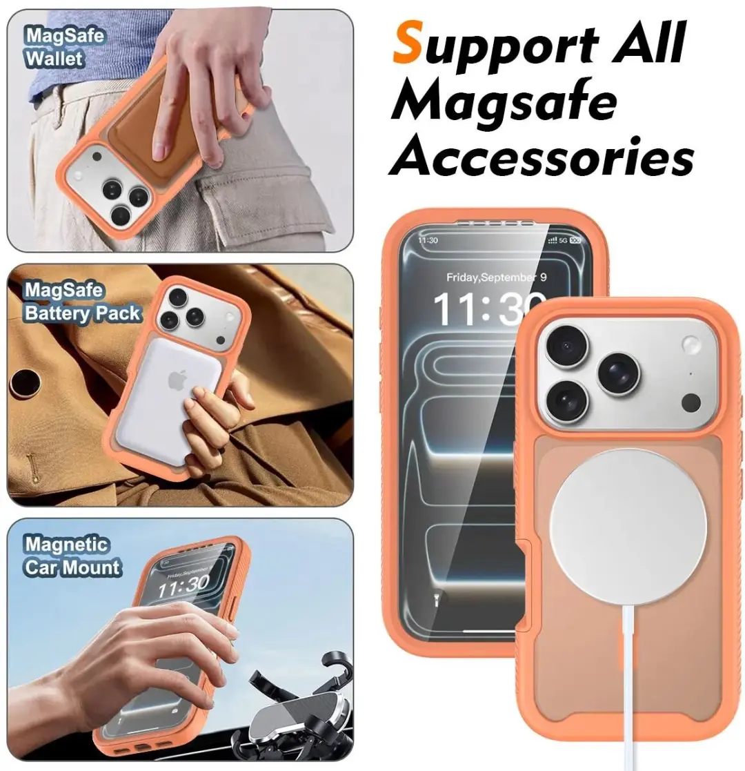 Selected by GSMpunt.nl iPhone 17 Pro Hoesje Matte Oranje - MagSafe - afbeelding 6 van 6
