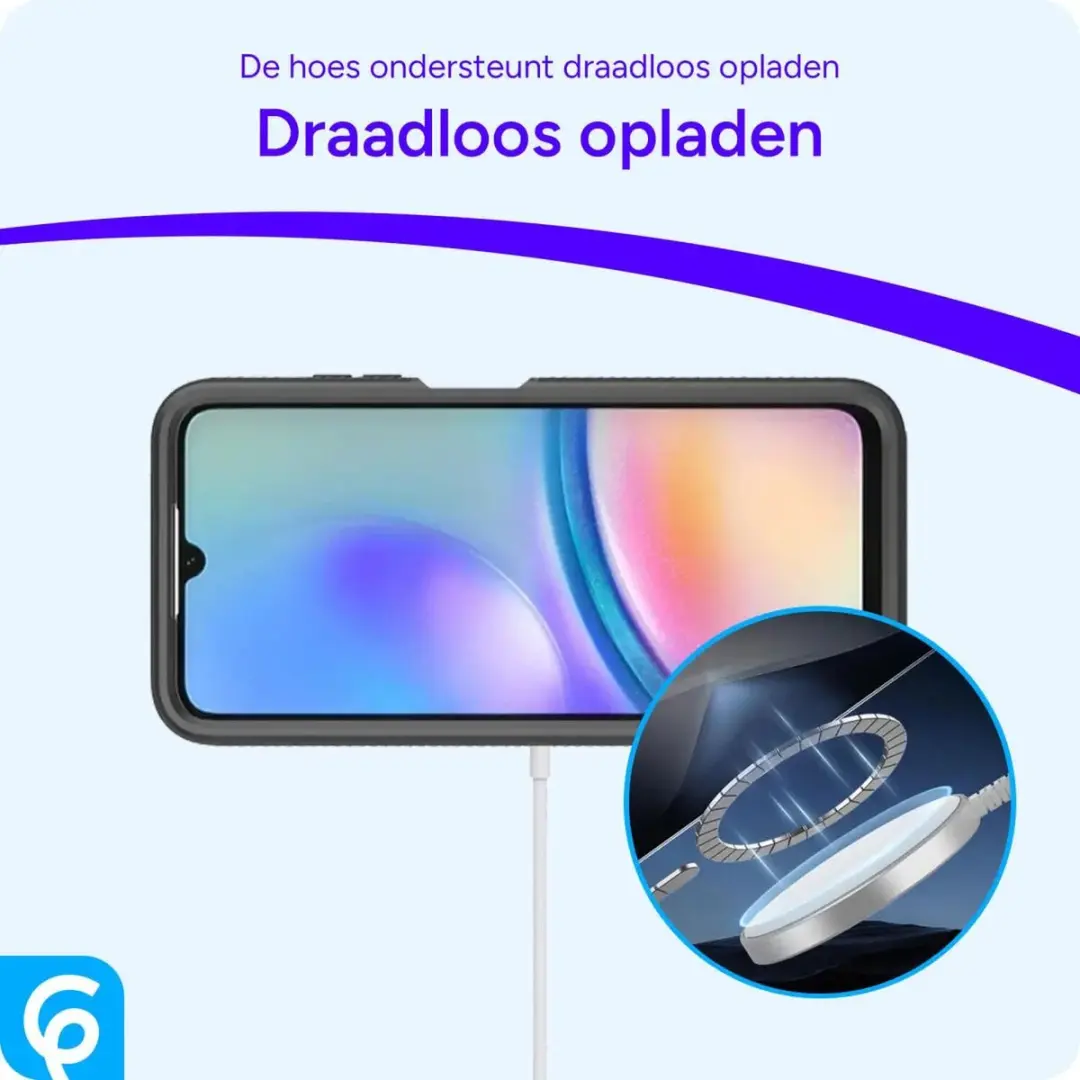 Selected by GSMpunt Samsung Galaxy A05s Hoesje - Ingebouwde Screenprotector - Zwart