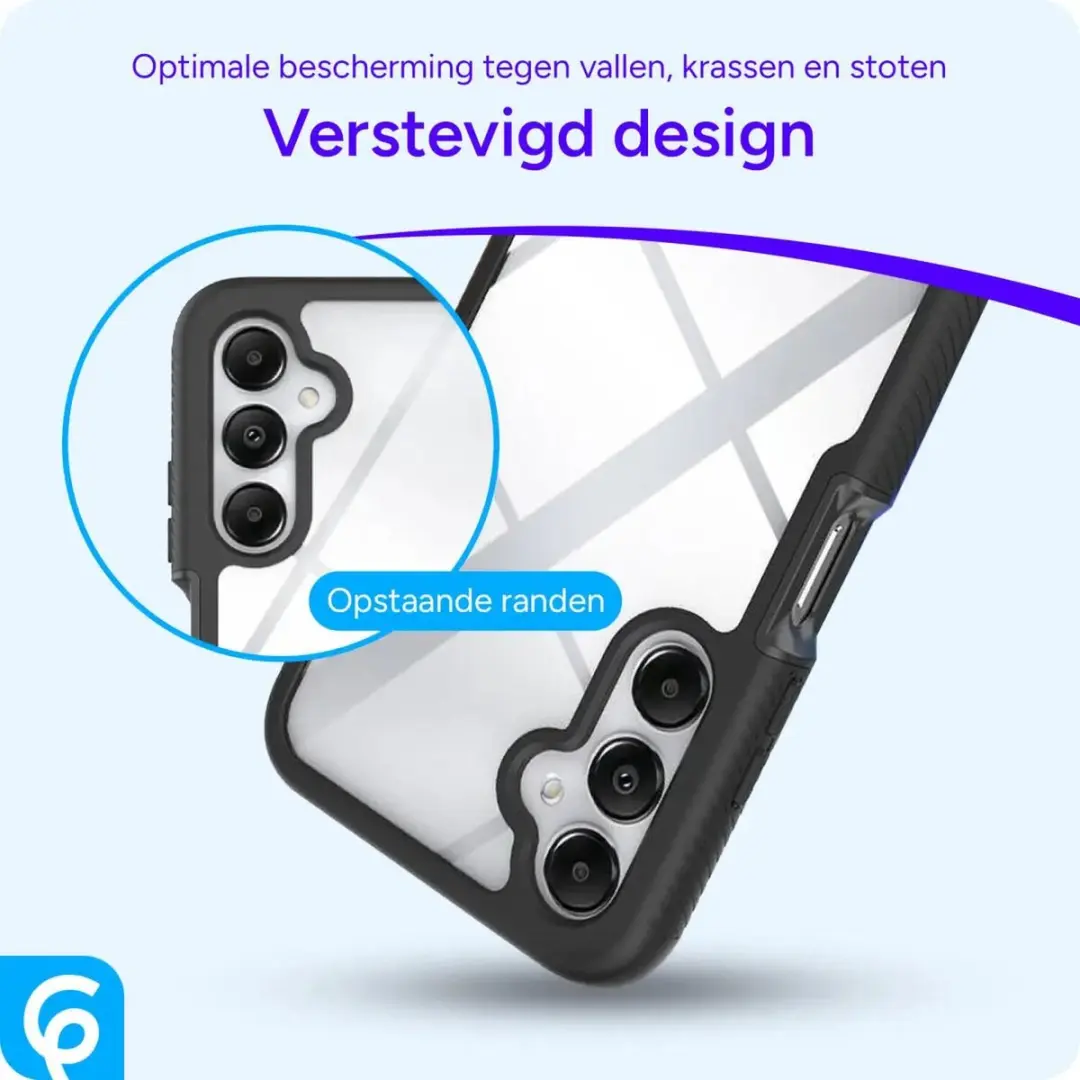 Selected by GSMpunt Samsung Galaxy A05s Hoesje - Ingebouwde Screenprotector - Zwart