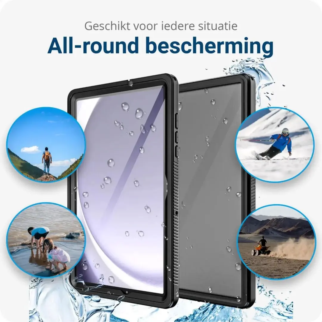 Selected Full Protect Cover IP68 Samsung Galaxy Tab A9 Plus - Zwart