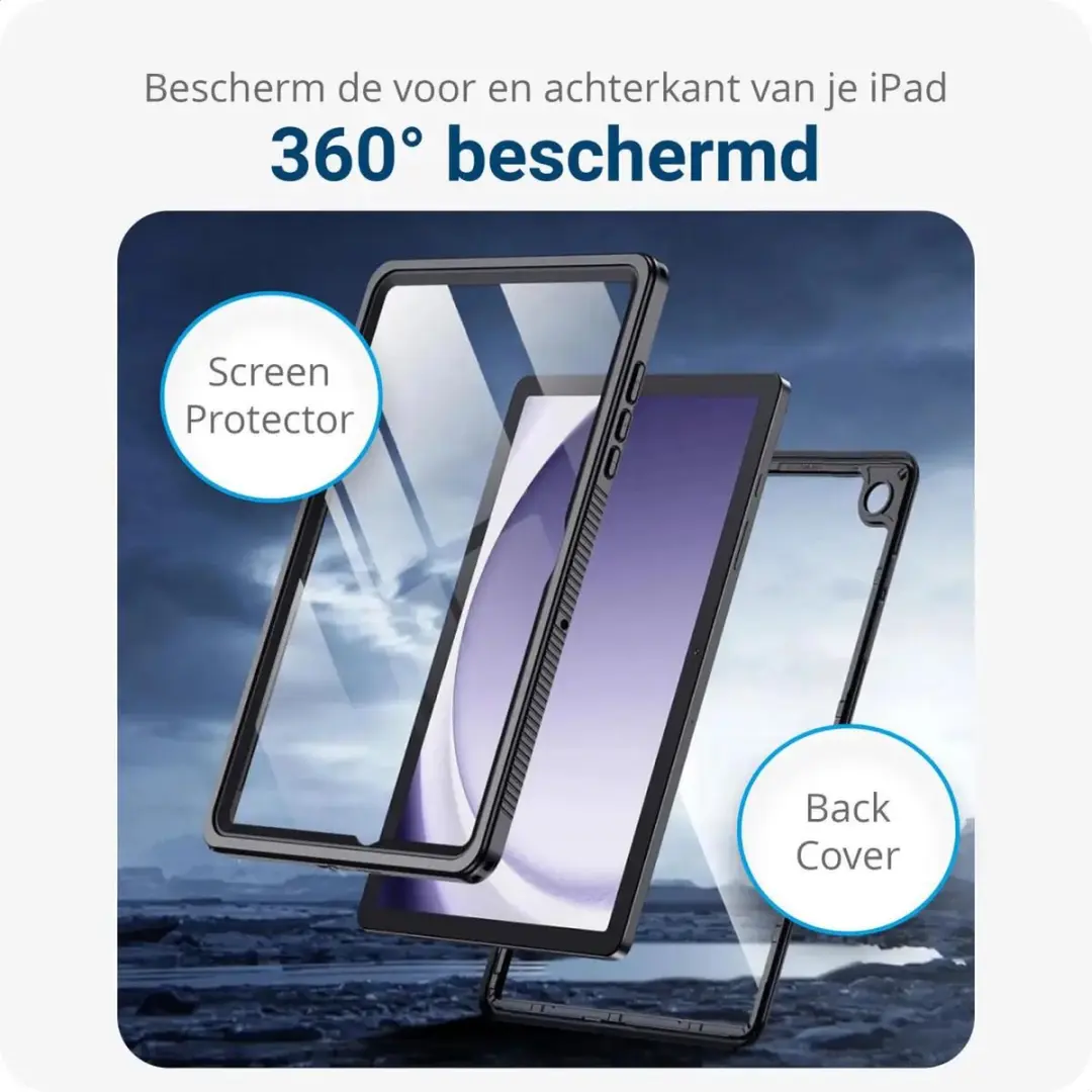 Selected Full Protect Cover IP68 Samsung Galaxy Tab A9 Plus - Zwart