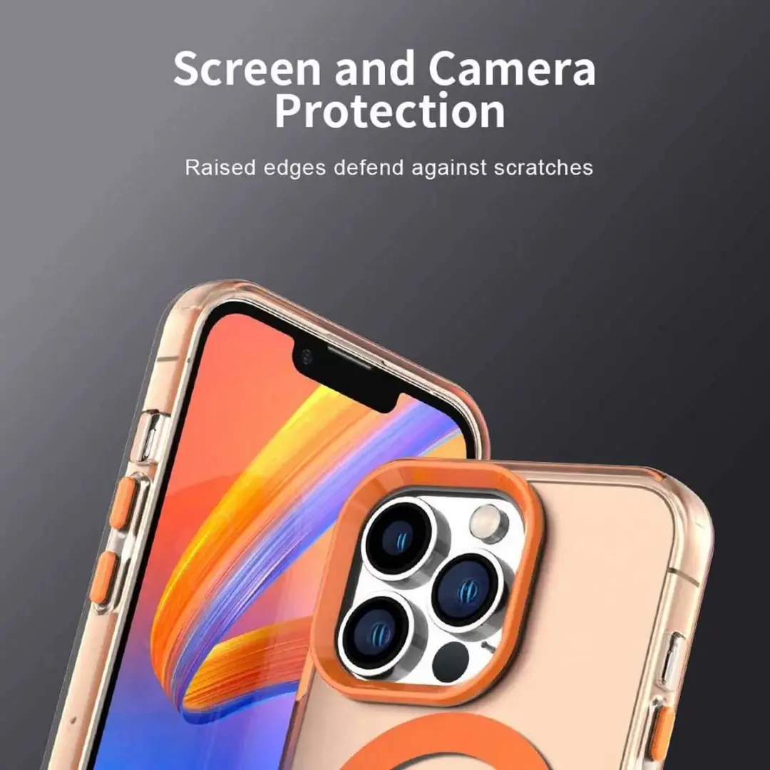Selected Backcover Hoesje iPhone 14 Pro Max MagSafe - Oranje & Transparant - afbeelding 6 van 6