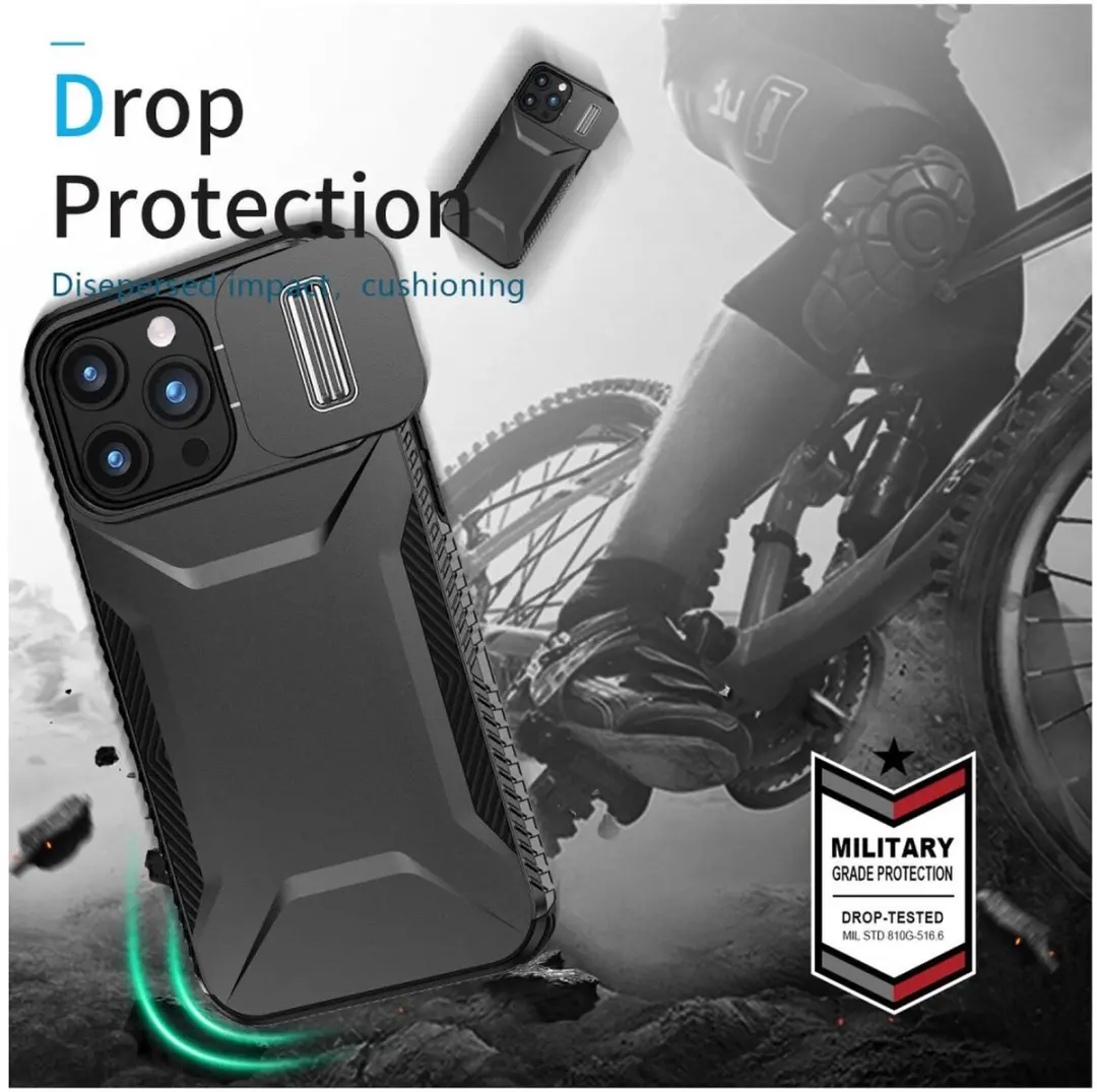 Selected Hoesje iPhone 15 Pro Max Camera Slider - Zwart