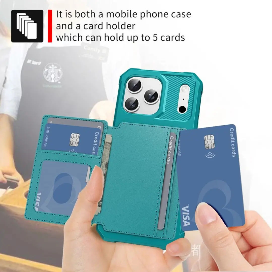 Selected Portemonnee Hoesje iPhone 17 Pro Max - Groen - 4 Pasjes - afbeelding 6 van 6
