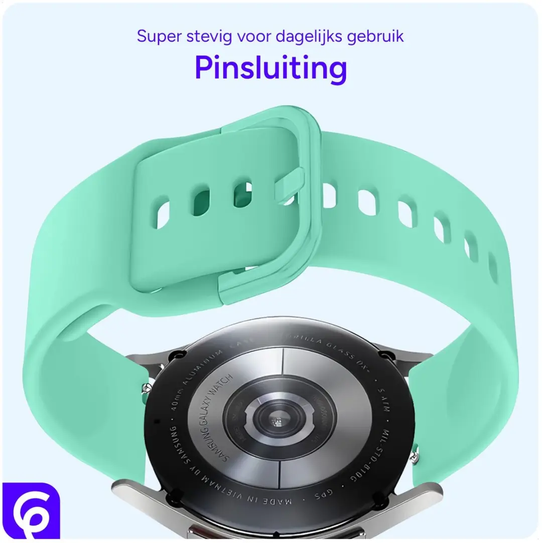 Selected SBG Universeel 20mm Horlogeband Siliconen Mintgroen