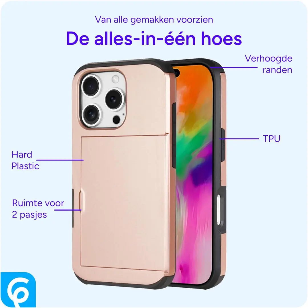Selected Hoesje met Kaarthouder iPhone 16 Pro - Roze