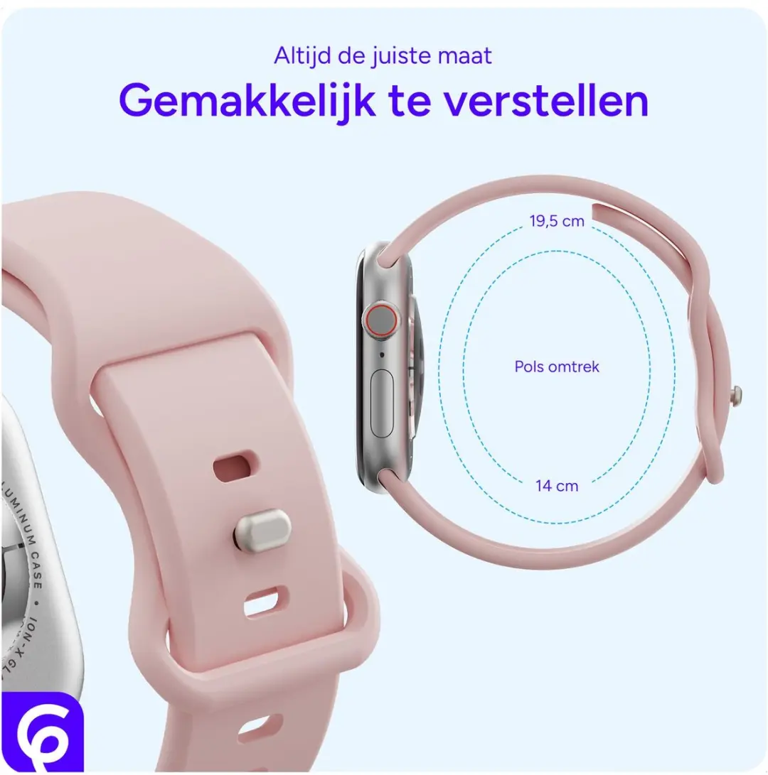 Selected SBG Siliconen Bandje Apple Watch 9 45mm - Licht Roze