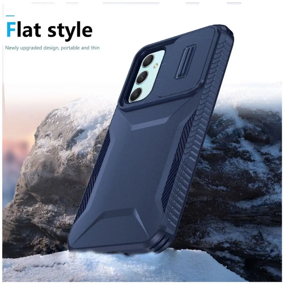 Selected Hoesje Samsung Galaxy A55 Blauw - Camera Slider