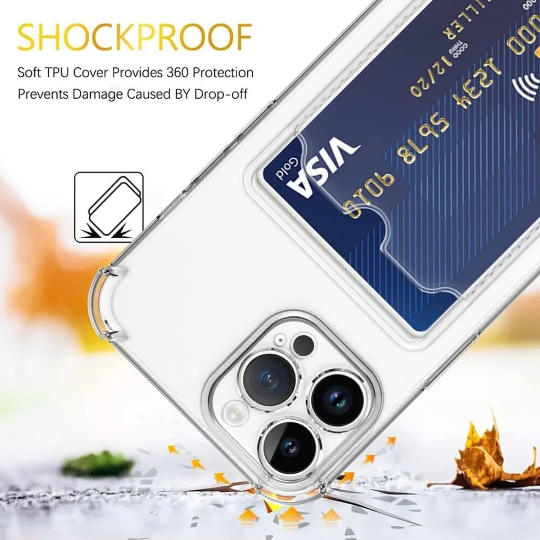 Selected Transparant TPU Hoesje iPhone 13 Pro - Pasjeshouder - afbeelding 6 van 6