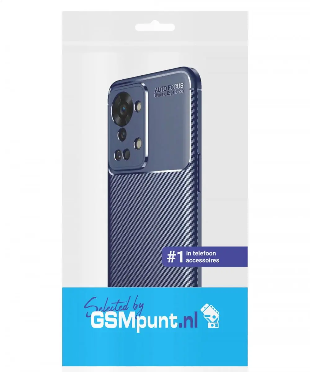 OnePlus Nord 2T Siliconen Hoesje - Blauw Carbon