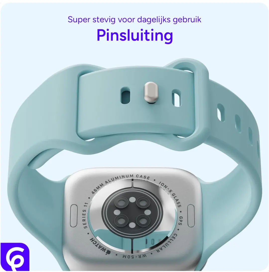Selected SBG Siliconen Horlogeband Apple Watch 6 44mm - Groen/Blauw