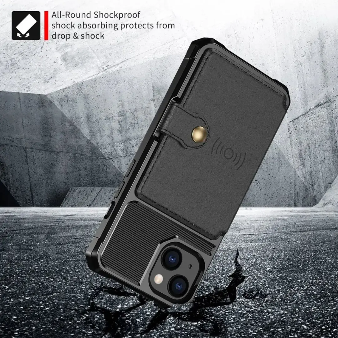 Selected Portemonnee Hoesje iPhone 13 - 4 Pasjes - Zwart