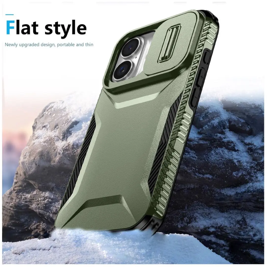 Selected by GSMpunt Apple iPhone 16 Hoesje Groen - Camera Slider