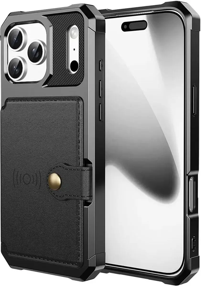 Selected Portemonnee Hoesje iPhone 17 Pro Max - 4 Pasjes - Zwart