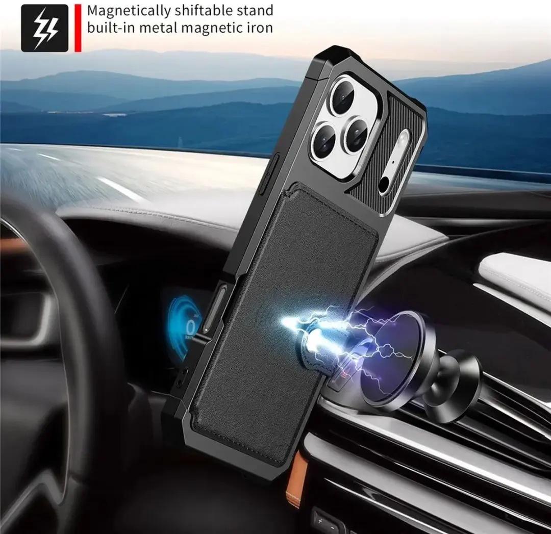 Selected Portemonnee Hoesje iPhone 17 Pro Max - 4 Pasjes - Zwart