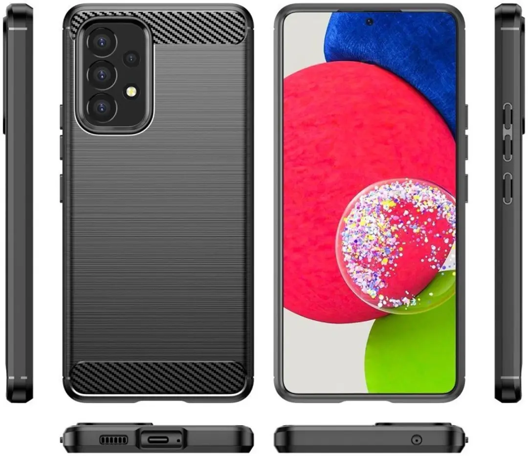 Selected Geborsteld TPU Hoesje Samsung Galaxy A53 - Zwart