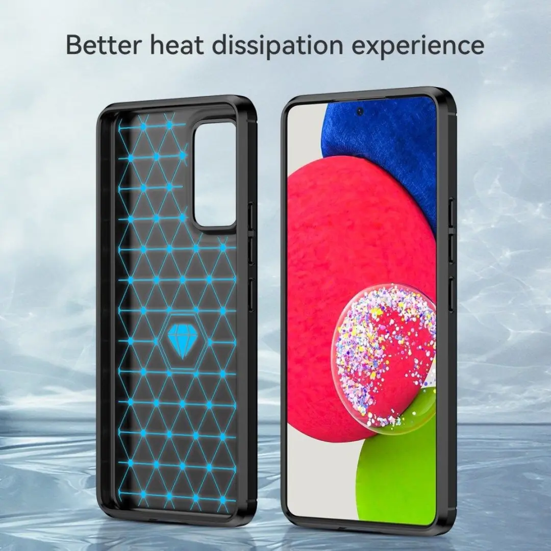 Selected Geborsteld TPU Hoesje Samsung Galaxy A53 - Zwart
