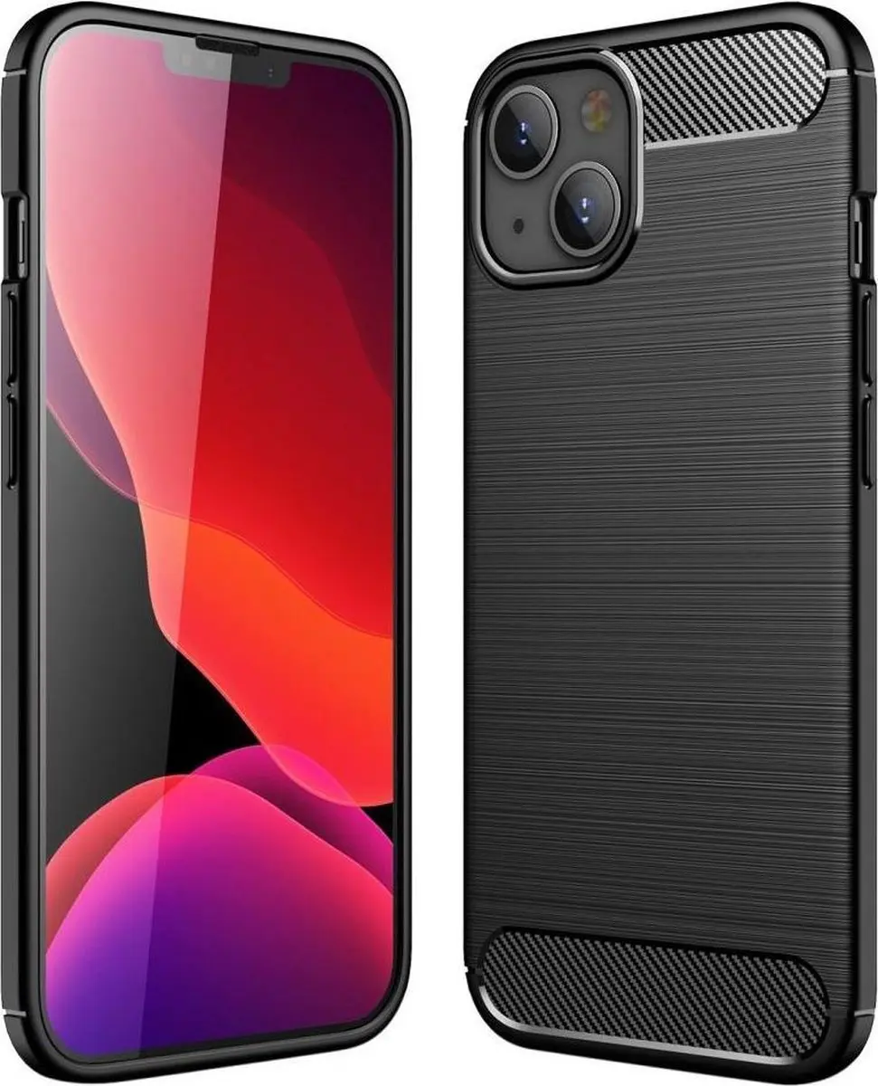 Selected Geborsteld TPU Hoesje iPhone 13 Mini - Zwart