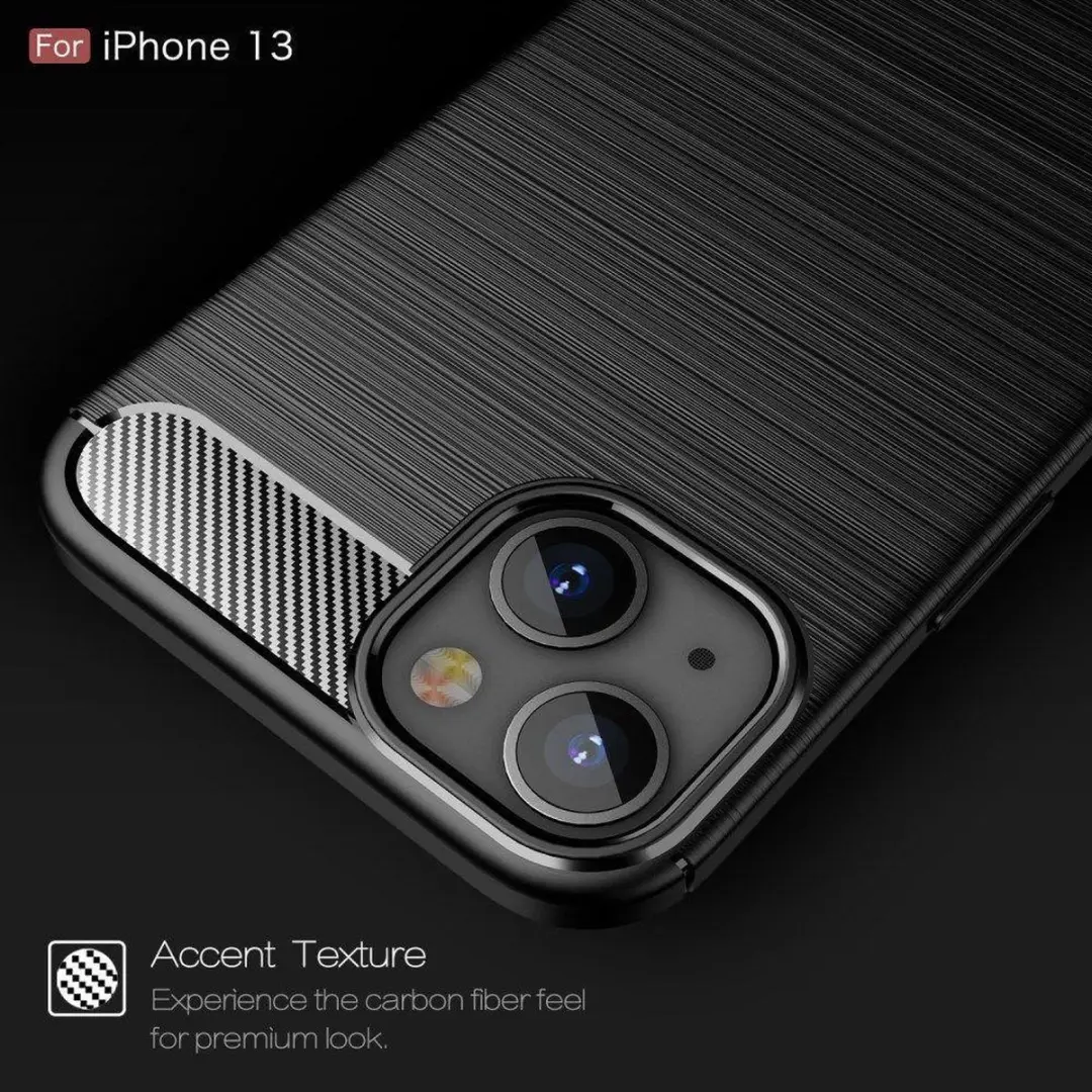 Selected Geborsteld TPU Hoesje iPhone 13 Mini - Zwart