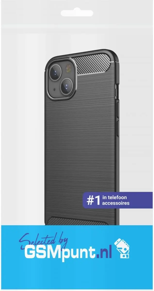 Selected Geborsteld TPU Hoesje iPhone 13 Mini - Zwart