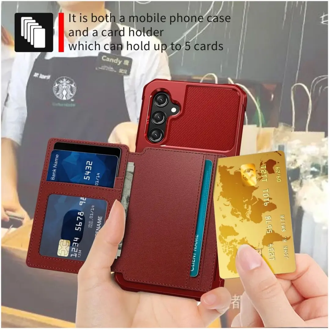 Selected Portemonnee Hoesje Samsung Galaxy A17 - 4 Pasjes - Rood