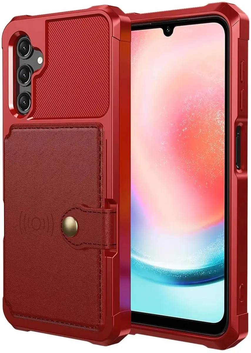 Selected Portemonnee Hoesje Samsung Galaxy A17 - 4 Pasjes - Rood - afbeelding 6 van 6