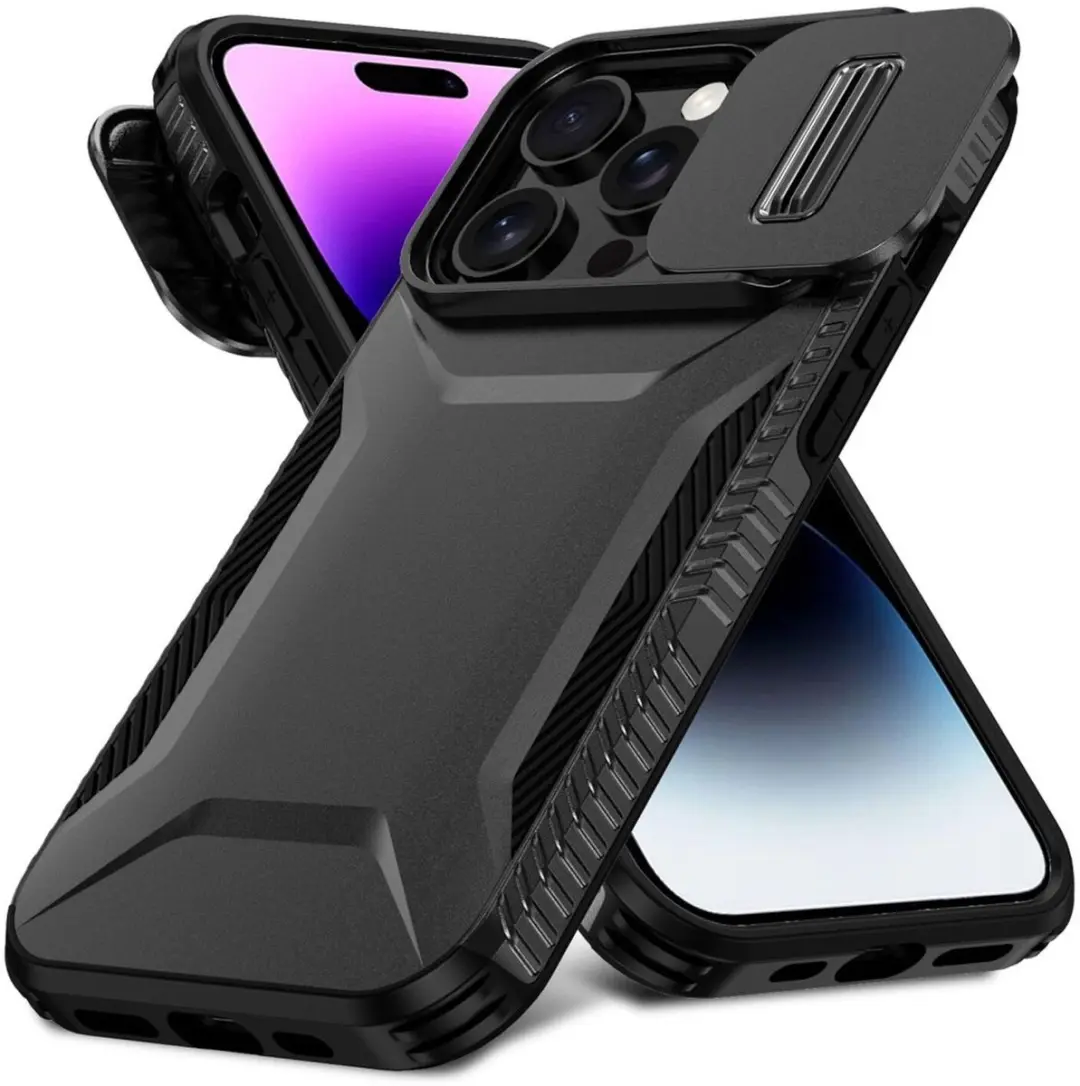 Selected iPhone 14 Pro Max Hoesje - Camera Slider - Zwart