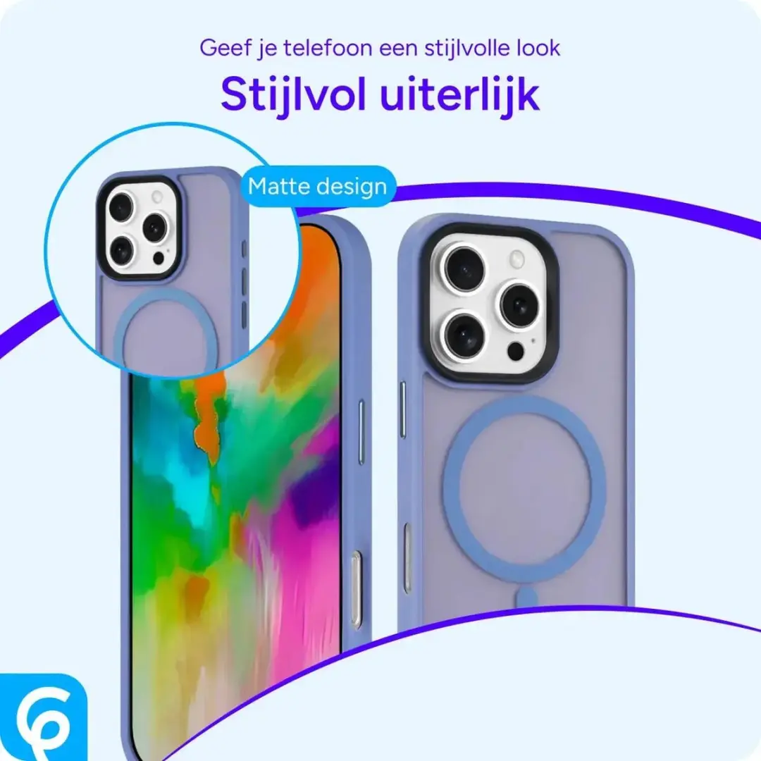 Selected Hoesje iPhone 16 Pro MagSafe Mat - Lichtblauw