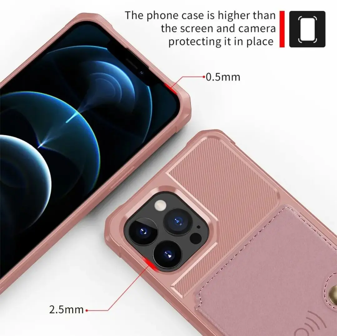 Selected Portemonnee Hoesje iPhone 13 Pro - Roze - 4 Pasjes