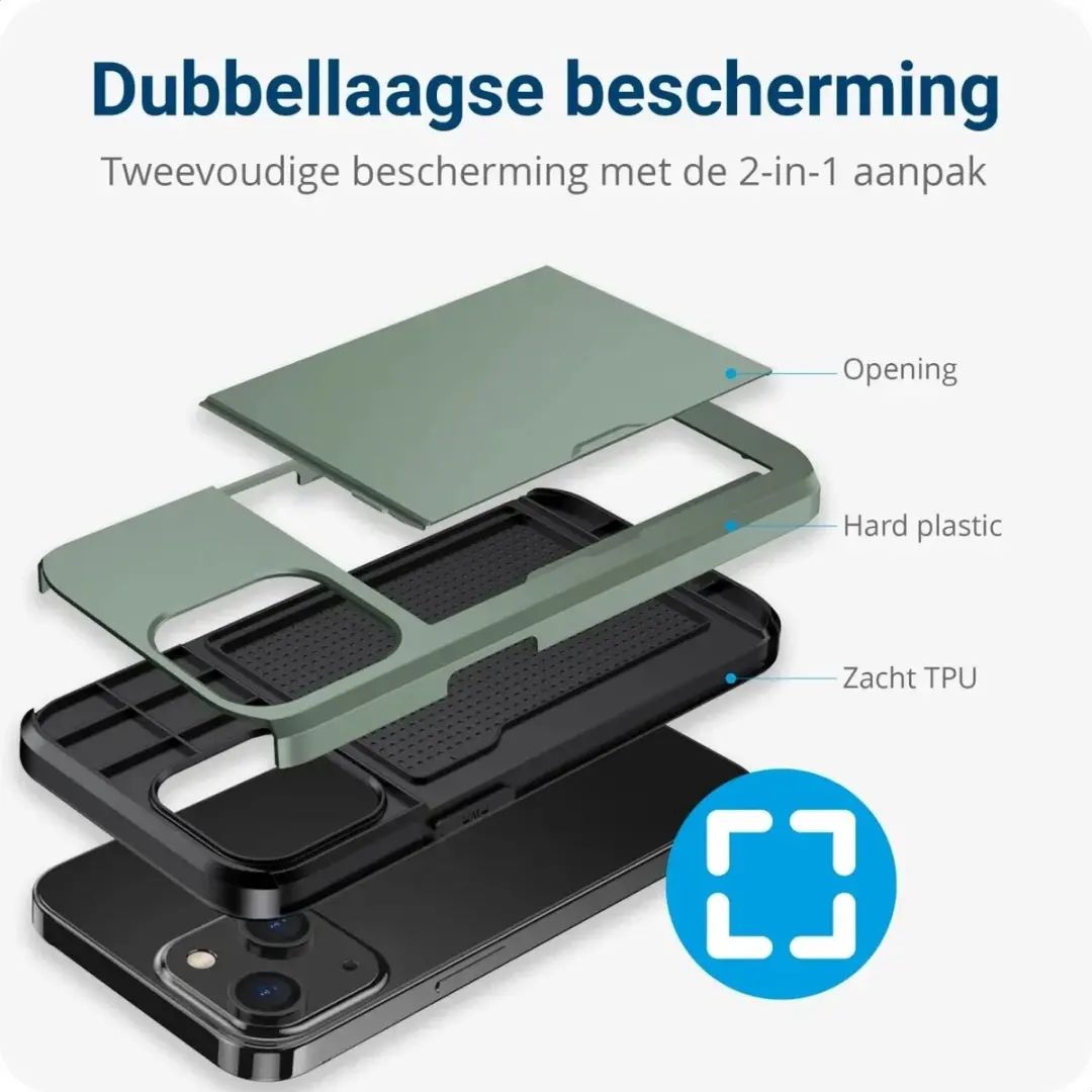 Selected Hoesje Samsung Galaxy S24 Plus - Groen - Kaarthouder 2 Pasjes
