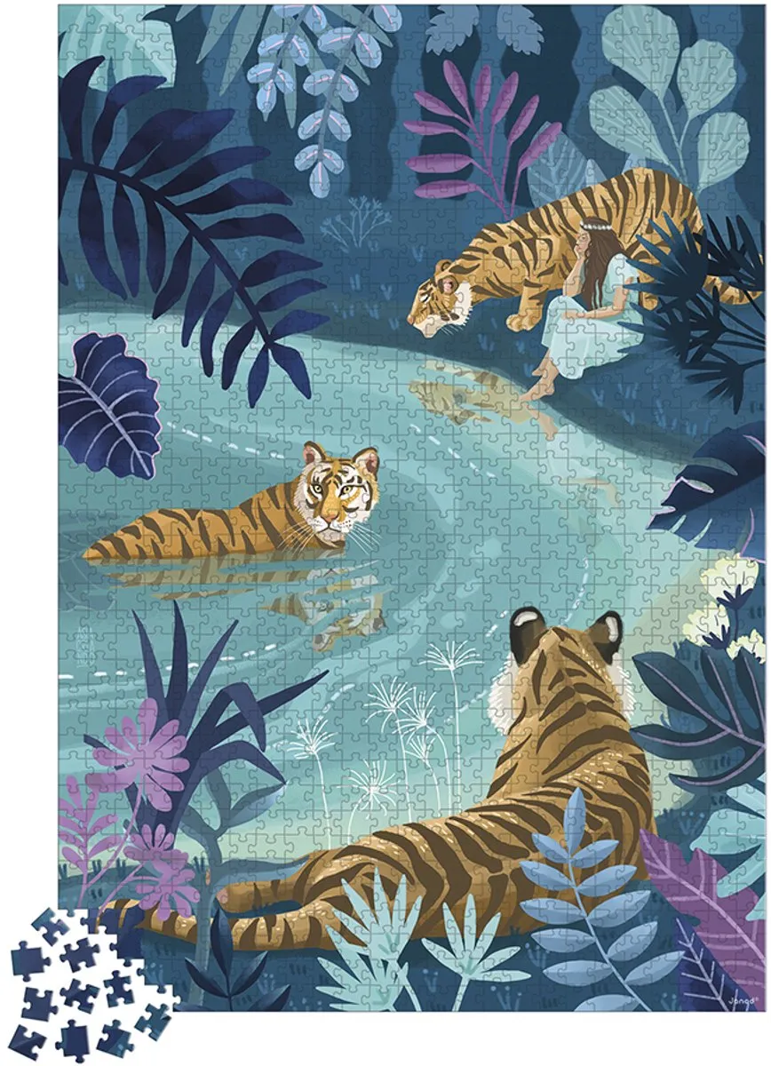 Janod Kidult Puzzel Tijgers Bij Maanlicht 1000 Stuks