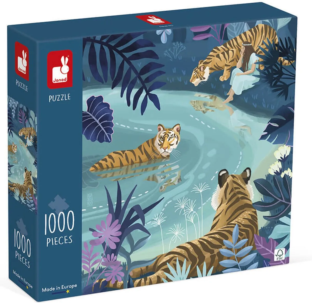 Janod Kidult Puzzel Tijgers Bij Maanlicht 1000 Stuks