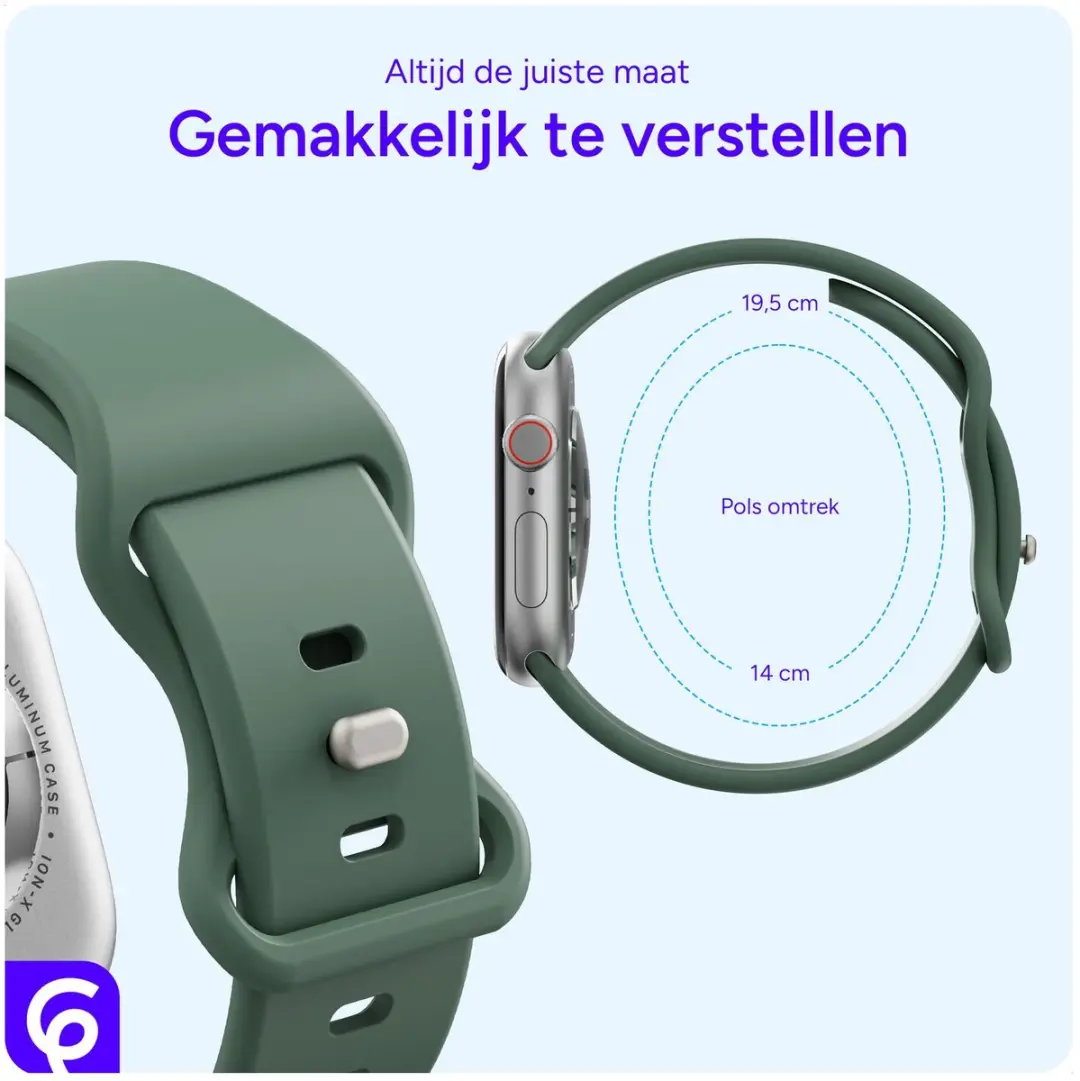 Selected SBG Siliconen Horlogebandje Apple Watch - 42/44/45/46/49mm - Donker Groen